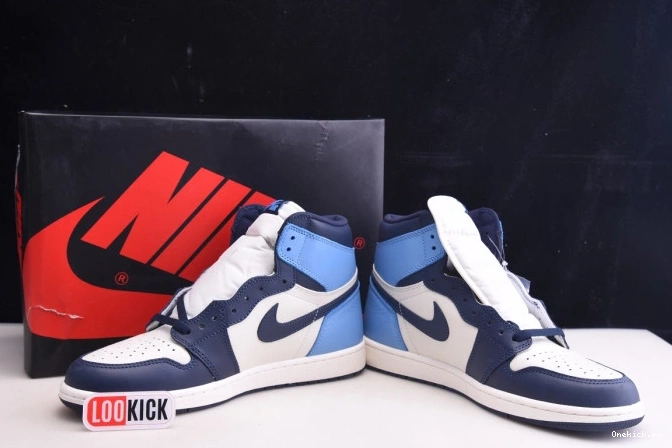 One Kick Retro Air 1 High Jordan Obsidian OG 555088-140 0806